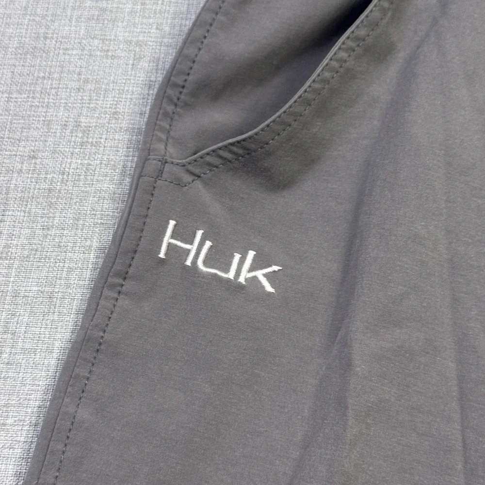 Huk Fishing Cargo Shorts Mens 36 Gray Polyester Spandex Quick Dry 9
